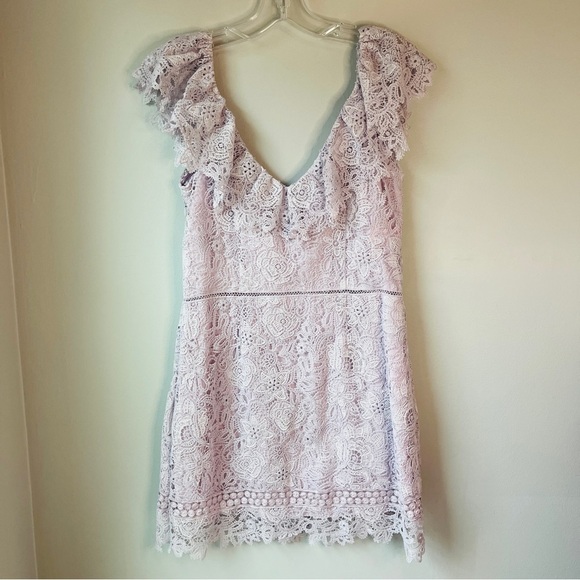 Saylor Adwoa Lavender Romantic Lace Mini Cocktail Homecoming Dress - Picture 8 of 12